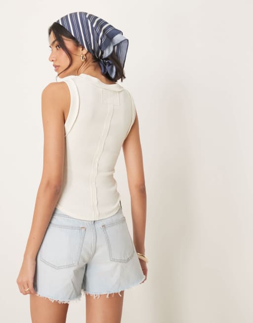 Free People - Kate - Top senza maniche bianco, 4 di 4