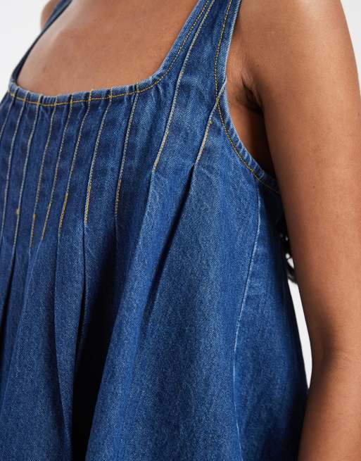 Free People Katie denim tunic in deep wash , 3 of 4