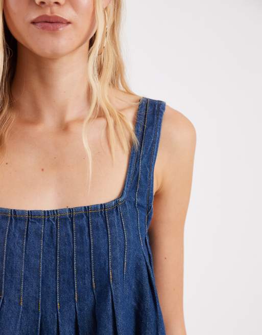 Free People Katie denim tunika i mørk vask, 3 af 4