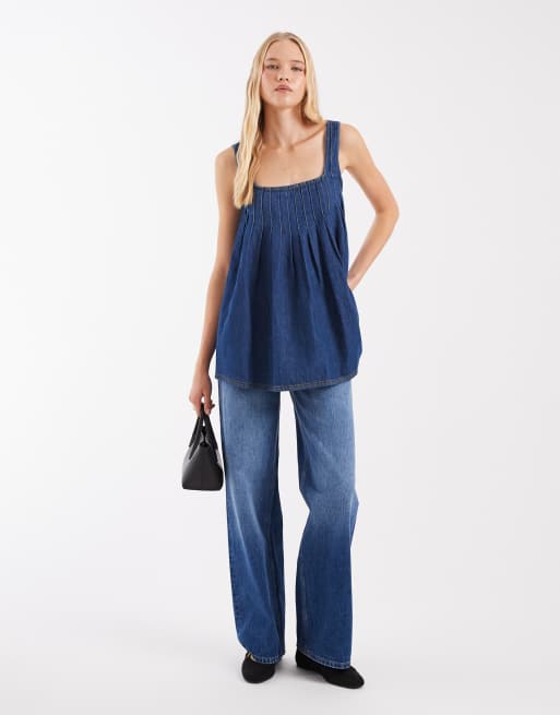 Free People Katie denim tunika i mørk vask, 4 af 4
