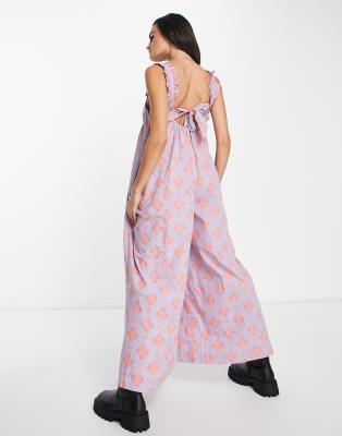 Free People Katya Printed Jumpsuit〜後ろリボンがポイント〜 Free People Katya printed jumpsuit in multi | ASOS