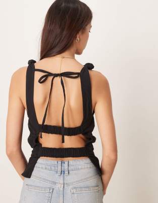 Free People Kaylor Linen Blend Backless Shift Top