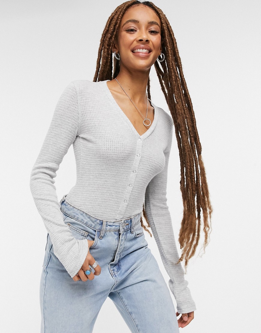 Free People Keep Your Cool Bodysuit in Gray-Grey