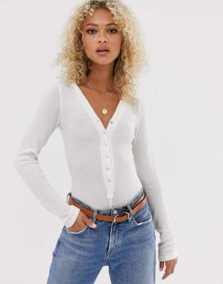 long sleeve button down bodysuit