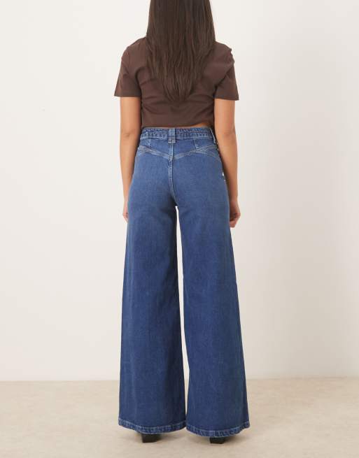 Free People kellee high rise palazzo in navy blue, 2 of 5