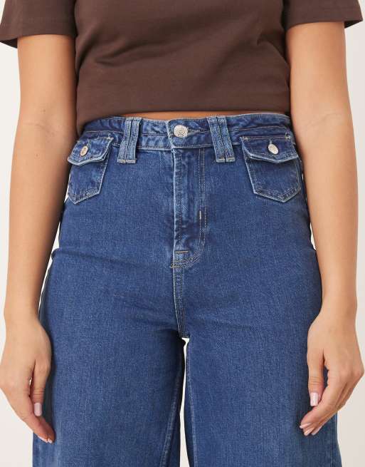 Free People Kellee high rise palazzo pants in navy blue, 4 of 5