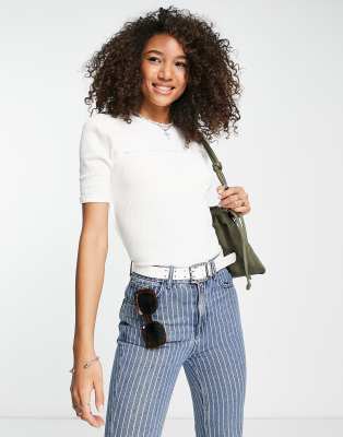 Free People knitted delicious t-shirt in ivory - ASOS Price Checker