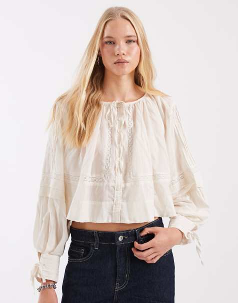 Free People LA lune Langarmoberteil in Tofu - view 1