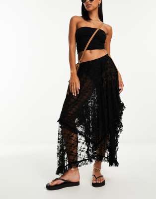 Free People Adella lace bralet in black