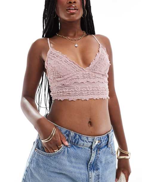 Free People lace bralet in pale mauve - view 1