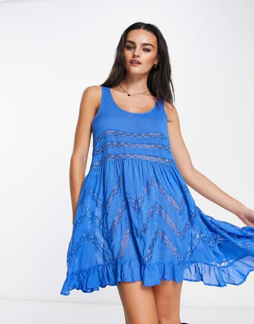 Free people outlet blue lace dress