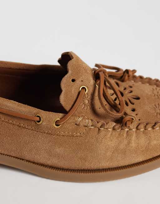Free People lagoon cut out boat shoe in latte, 3 of 4
