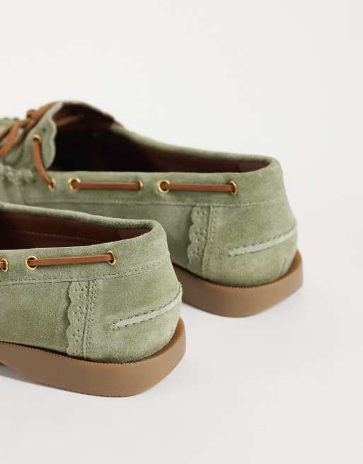 Free People lagoon cut out boat shoe in mint , 4 of 4