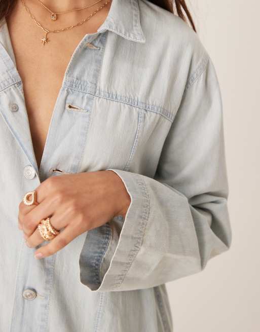 Free People – Lässig geschnittener Overall aus Denim in hellblauer Waschung, 3 von 4