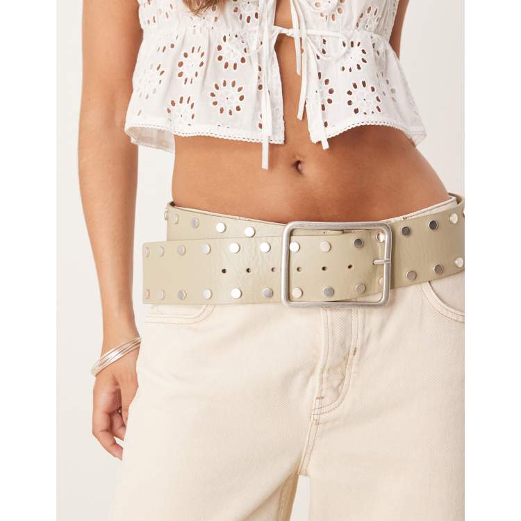 Free People Laurel Hex hip belt in matcha green | ASOS display picture 1