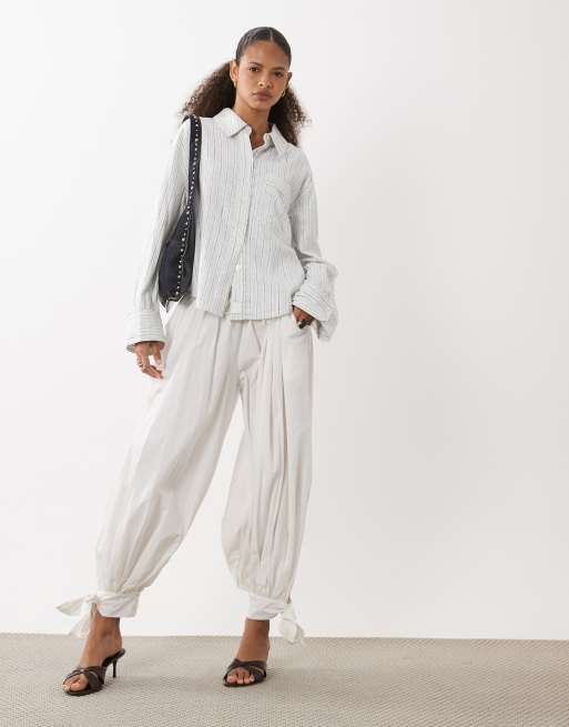 Free People Laurel linen blend shirt in cinnamon combo, 2 of 4