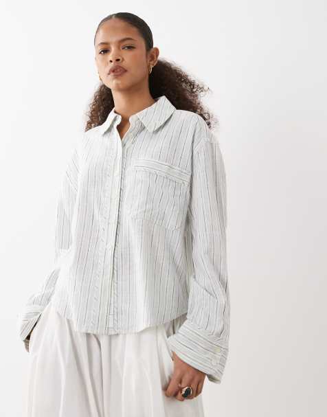 Free People Laurel linen shirt in cinnamon combo - view 1