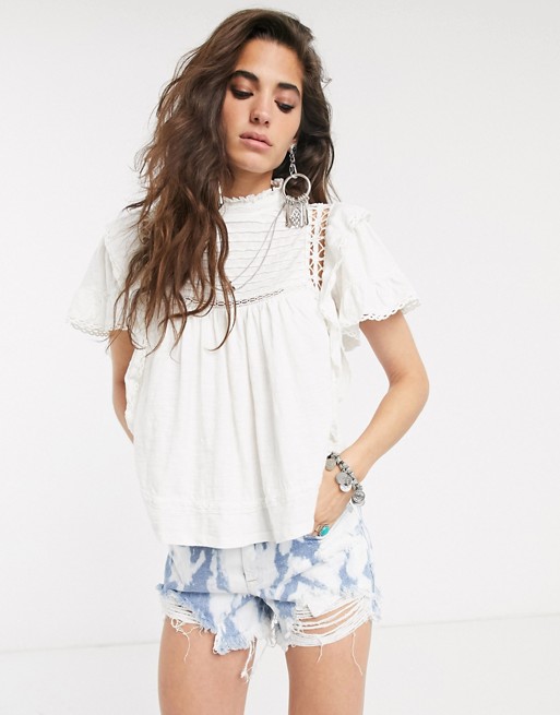 Free People le femme high neck blouse