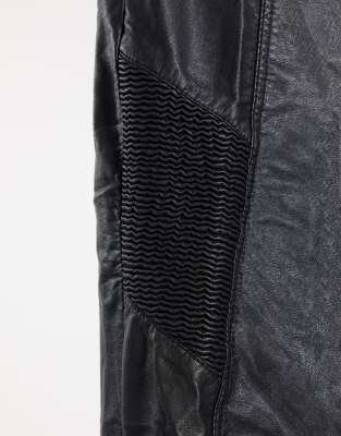 black leather look skinny jeans