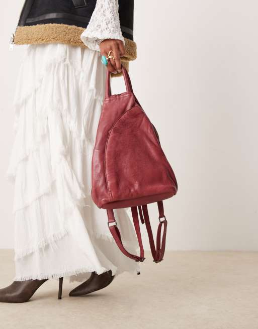 Free People leather soho convertible cross-body bag in red, 2 of 4