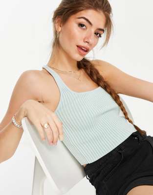 Free People lemon lime cami top in rib-White