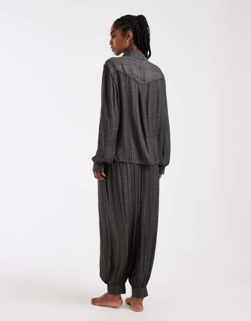 Free People lets sleep in set in washed black , 4 of 4