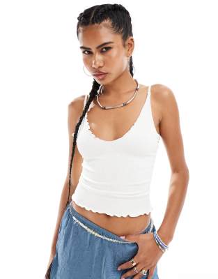 Free People Intimately Fp Here For You Racerback Crop Tank In White