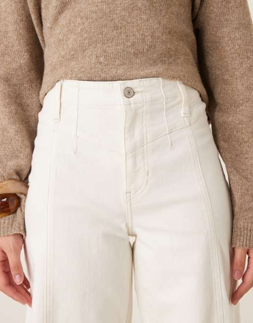 Free People - Libra - Jeans met wijde pijpen in wit, 5 van 5
