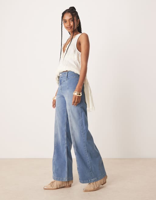 Free People - Libre - Jean large - Bleu, 2 de 5