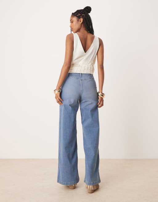 Free People - Libre - Jean large - Bleu, 3 de 5