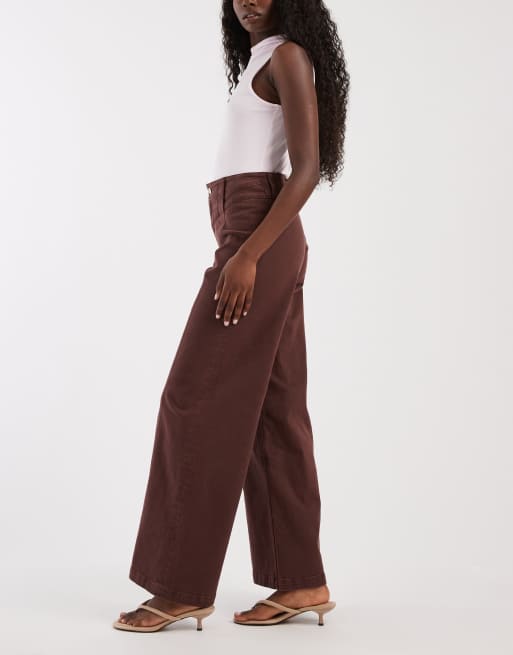 Free People - Libre - Jeans a fondo ampio bordeaux, 3 di 5