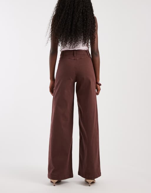 Free People libre wide leg jean in burgundy, 2 of 5