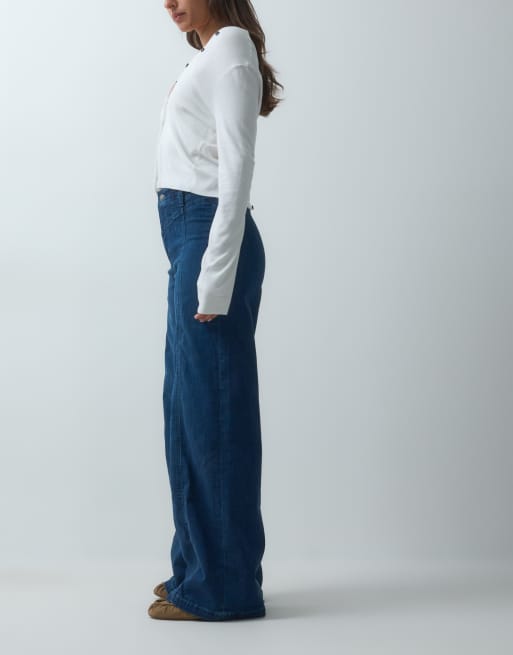 Free People libre wide leg jeans in blue, 2 of 5