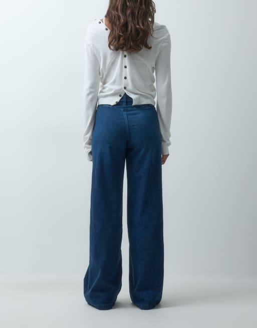 Free People libre wide leg jeans in blue, 3 of 5