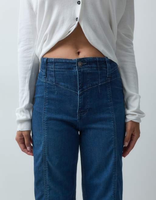 Free People libre wide leg jeans in blue, 4 of 5