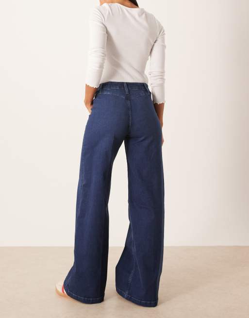 Free People libre wide leg pants in lock and key blue, 3 of 5