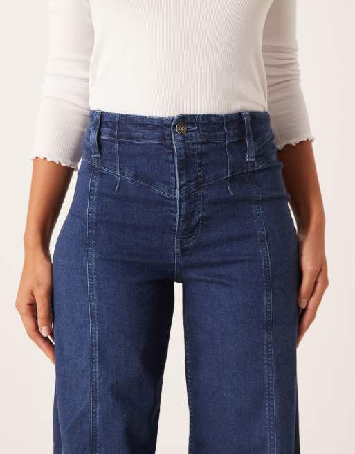 Free People libre wide leg pants in lock and key blue, 5 of 5