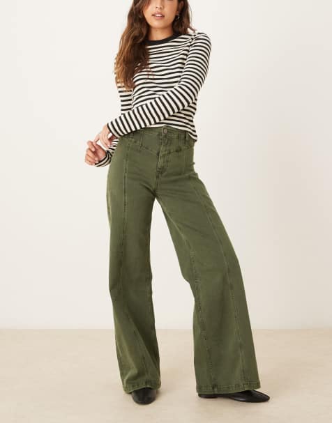 Free People Libre wide leg pants in thyme - view 1