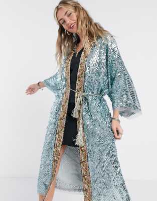 sequin duster cardigan