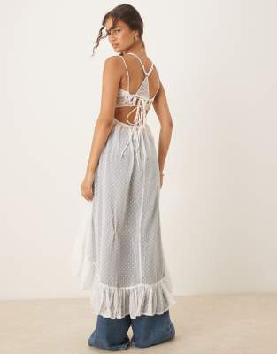 light my fire lace maxi dress Free People light my fire sheer lace midaxi dress in clean ivory