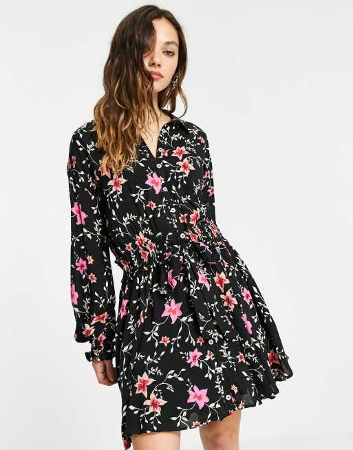 Free people best sale black flower dress