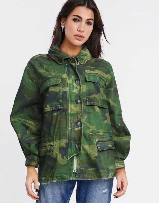 Free People lightweight jacket in camo