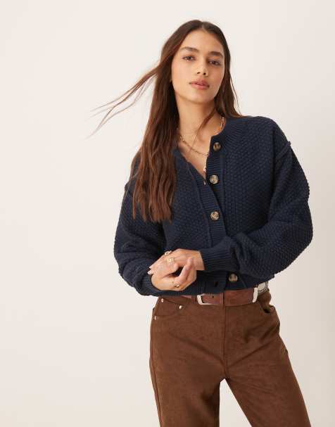 Free People lila casual cardigan in navy - view 1