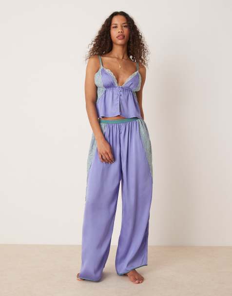 Free People – Lila pyjamasset med linne och byxor - view 1