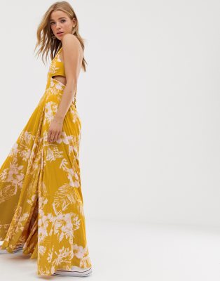 free people claire printed maxi dress