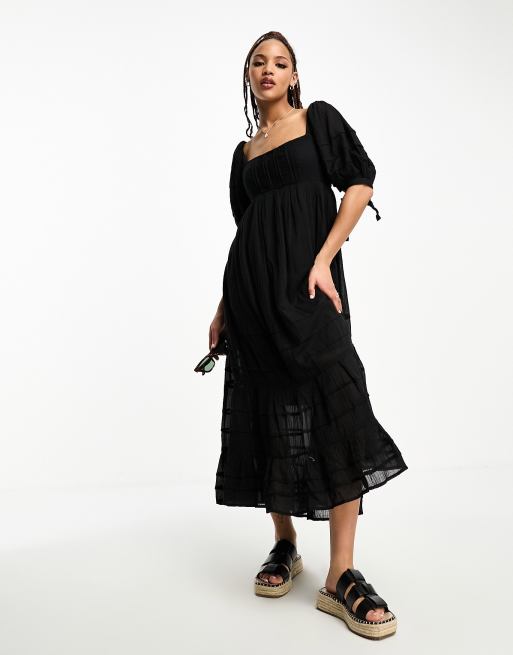 Free people black outlet midi dress