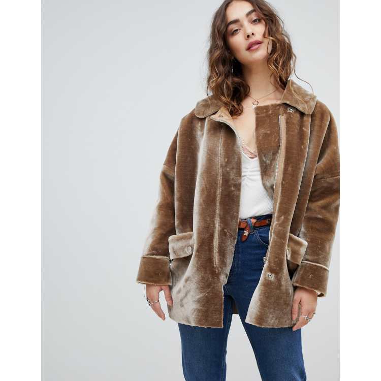 Free People Lindsay Faux Sherpa coat