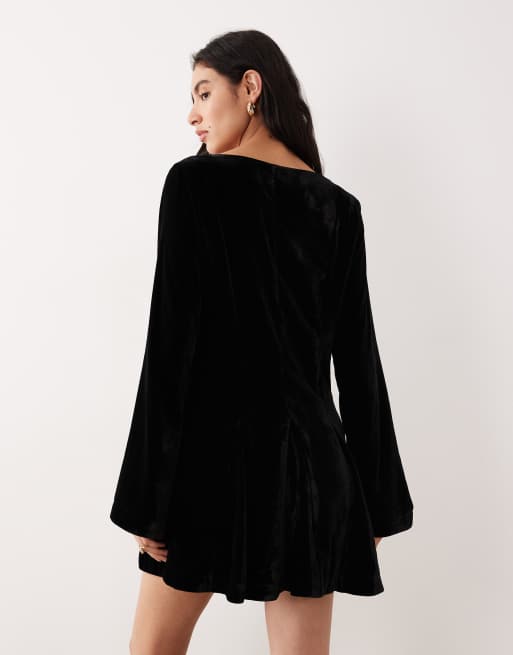 mini fitted sweater dress Black Off Shoulder Sweater Mini Dress