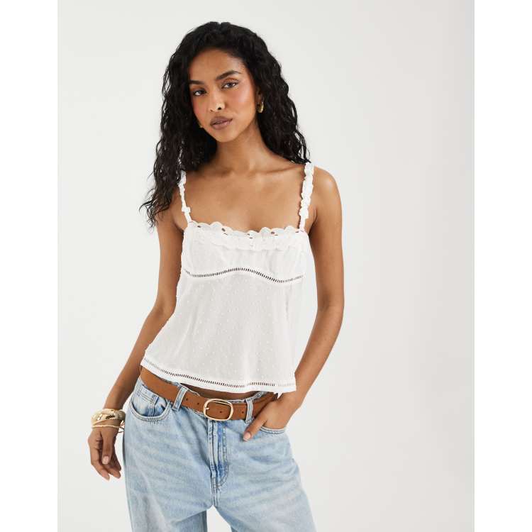 Free People little love tank top in ivory | ASOS