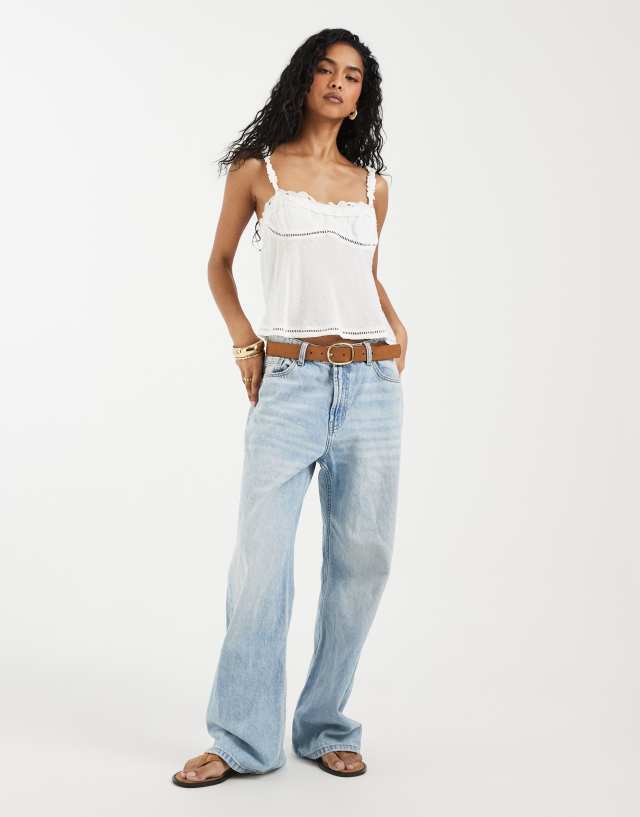 Free People little love tank top in ivory | ASOS
